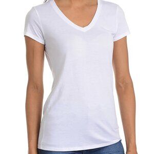Mott & Bow Fitted V-Neck Marcy Tee in White